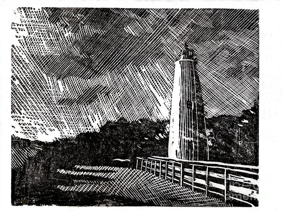 Ocracoke Island Lighthouse II Painting by Ryan Fox