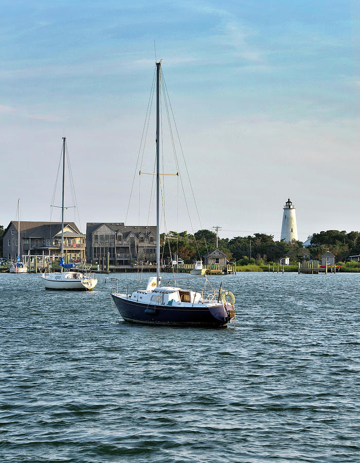 Ocracoke Island - Silver Lake and Lighthouse Photograph by Brendan Reals