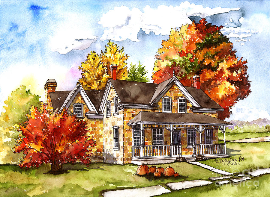 October At The Farm Painting by Shelley Wallace Ylst