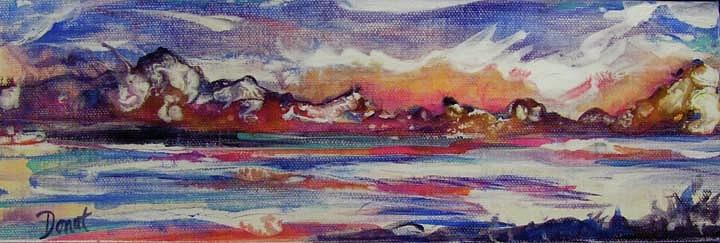 Mountain Painting - October Evening by Margaret Donat