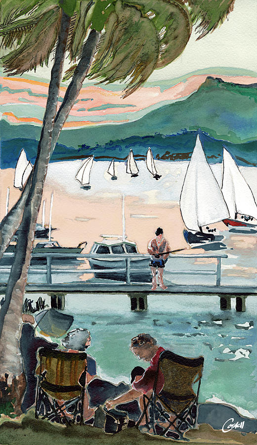 October Evening, Noosa River Painting by Joan Cordell