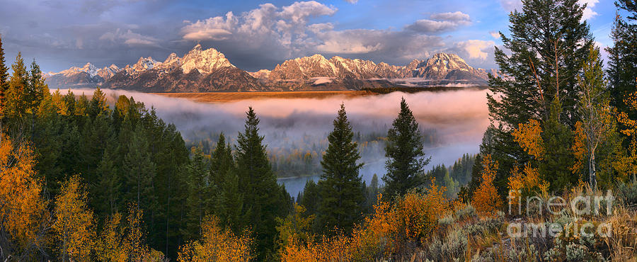 October Fog Over The Snake River Photograph by Adam Jewell