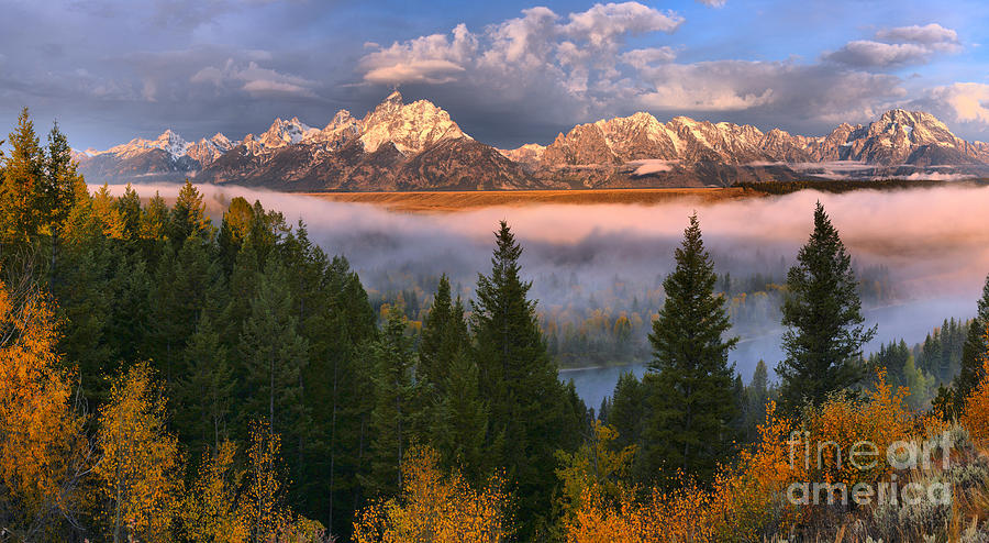 October Fog Over The Snake River Crop Photograph by Adam Jewell