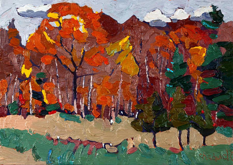 Fall Painting - October Forest by Phil Chadwick
