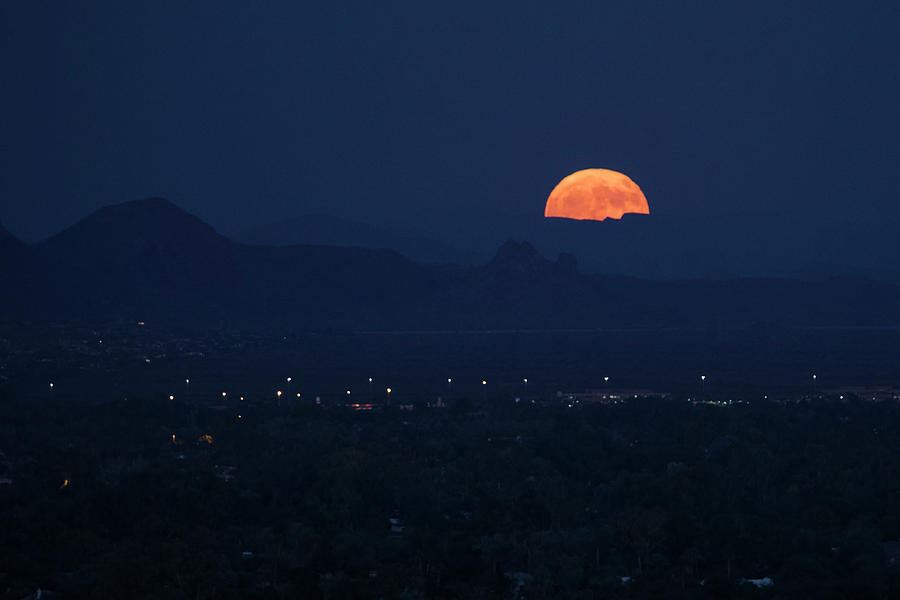 October Harvest Moon Photograph by Cathy Franklin