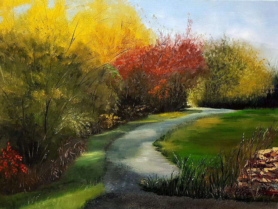 October In The Park Painting by Connie Rish