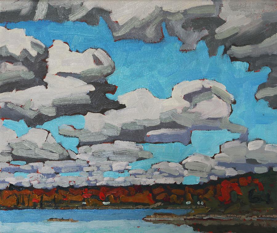 Fall Painting - October Midday Sky by Phil Chadwick