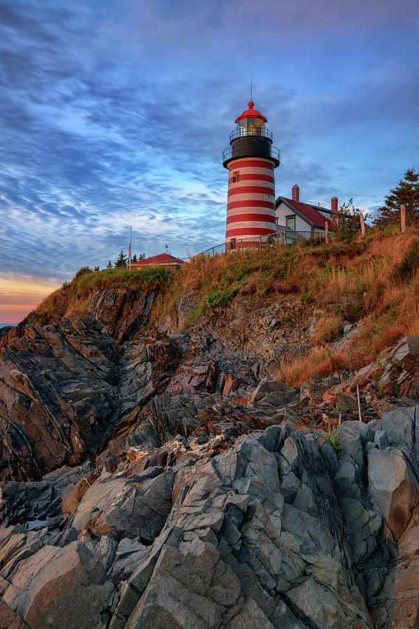 Lighthouse Photograph - October Morning at West Quoddy Head by Rick Berk