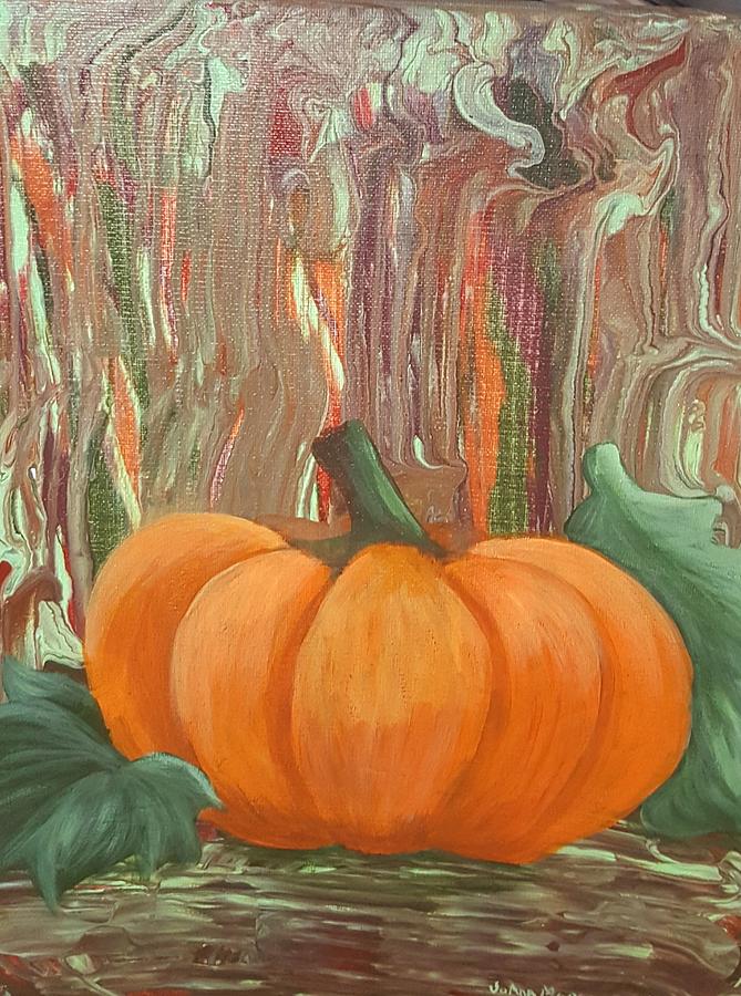 October Pumpkin Painting by JoAnn Morgan Smith