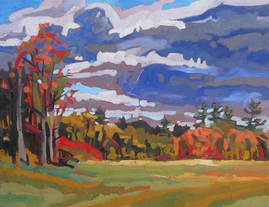 October Sky 2010 Painting by Phil Chadwick