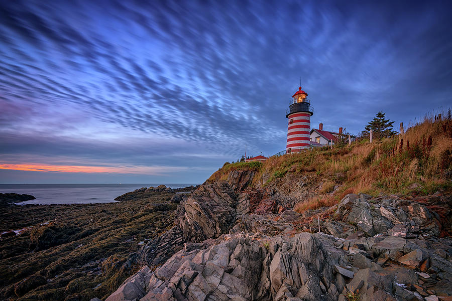 Lighthouse Photograph - October Sky at West Quoddy Head Light by Rick Berk