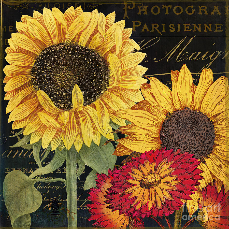 Sunflower Painting - October Sun I by Mindy Sommers