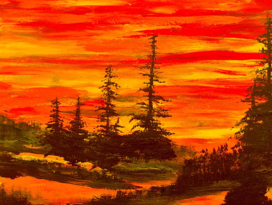 October Sunset Painting by Lloyd Bast