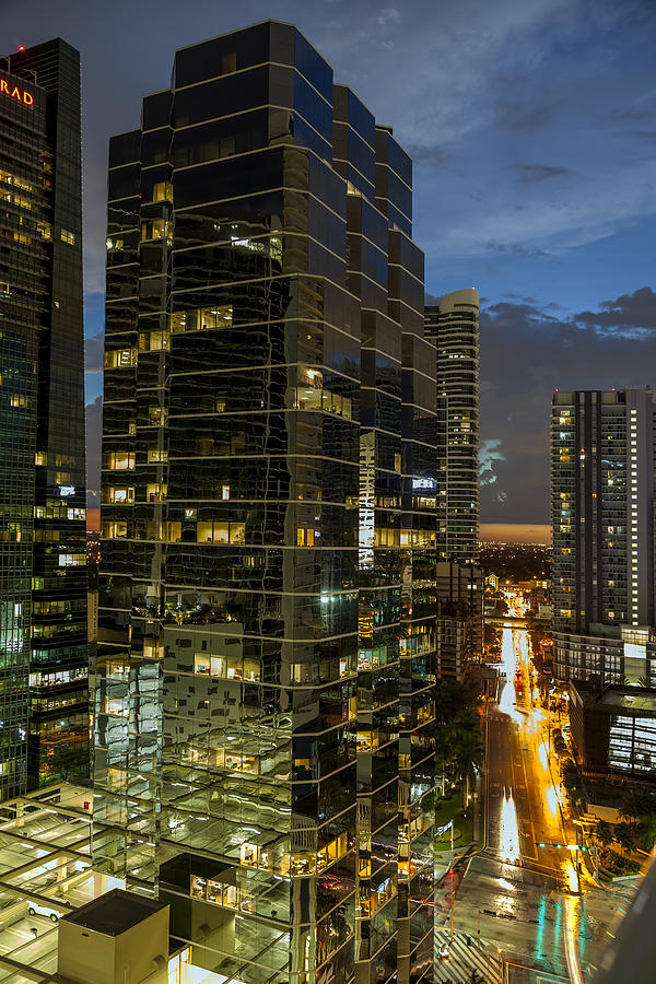 October Sunset Over Brickell by Lynn Palmer October Sunset Over Brickell by Lynn Palmer