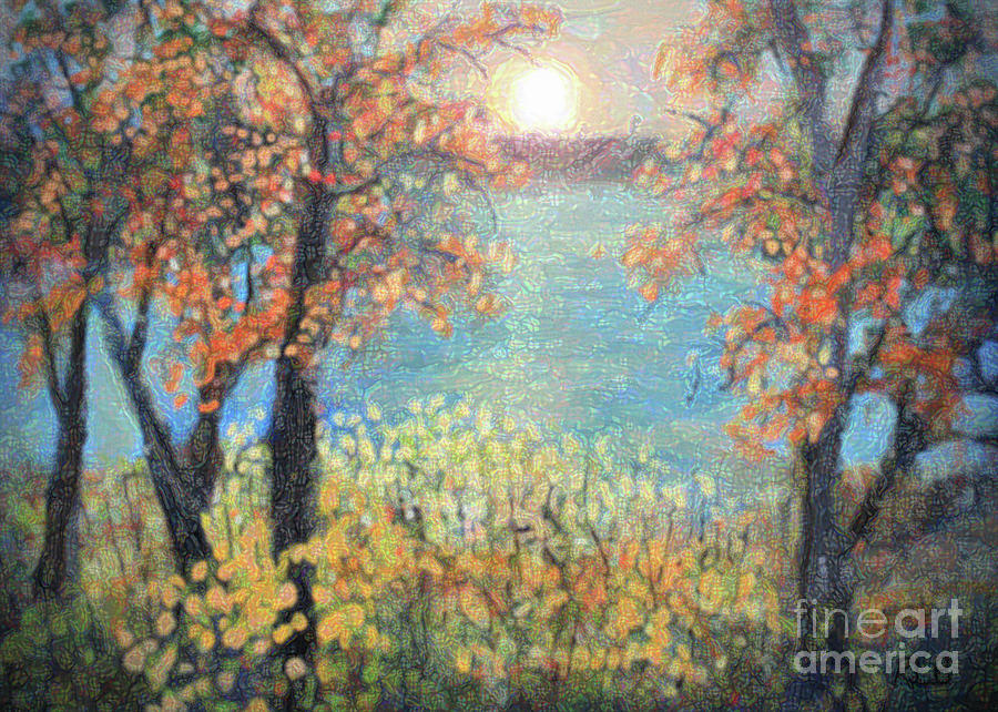 October Sunset Painting by Rita Brown