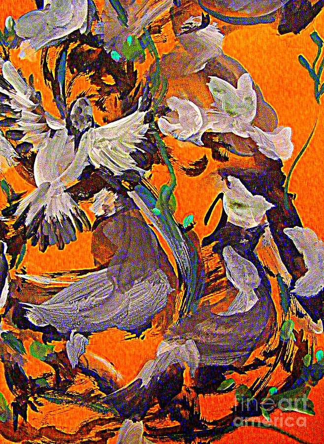 Octobers Birds Painting by Nancy Kane Chapman