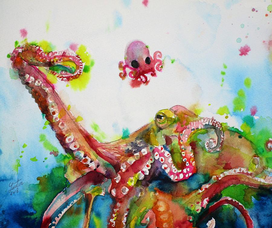 OCTOPUS and BABY OCTOPUS Painting by Fabrizio Cassetta
