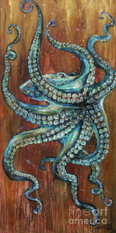 Octopus Arms Painting by Linda Olsen