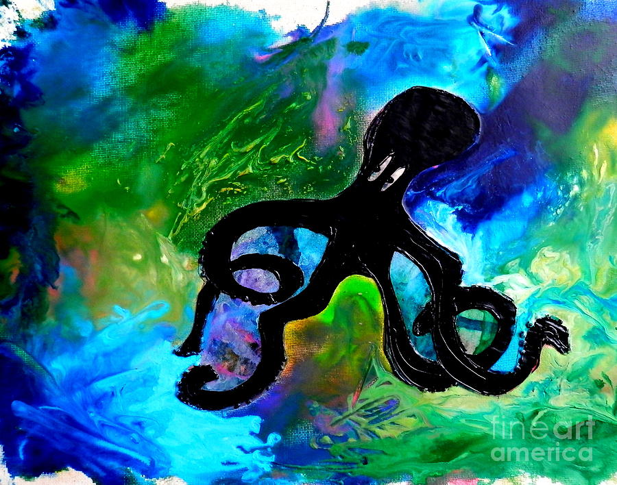 Octopus garden Painting by Barbara Leigh Art