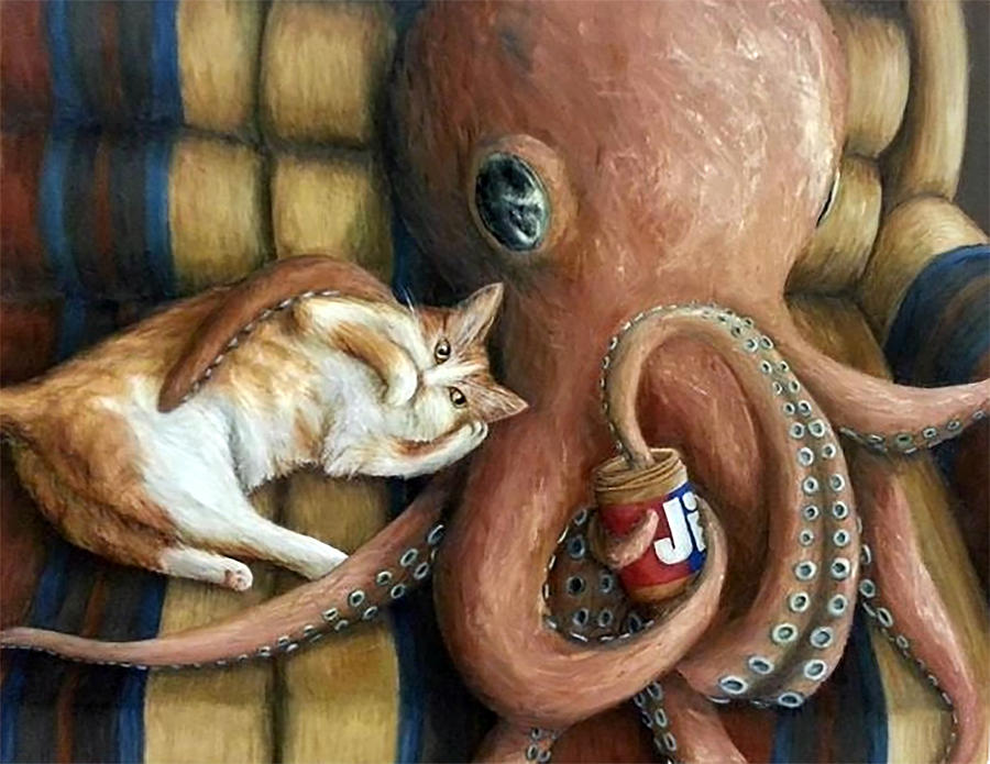 Octopus Painting - Octopus in Love by Jan L