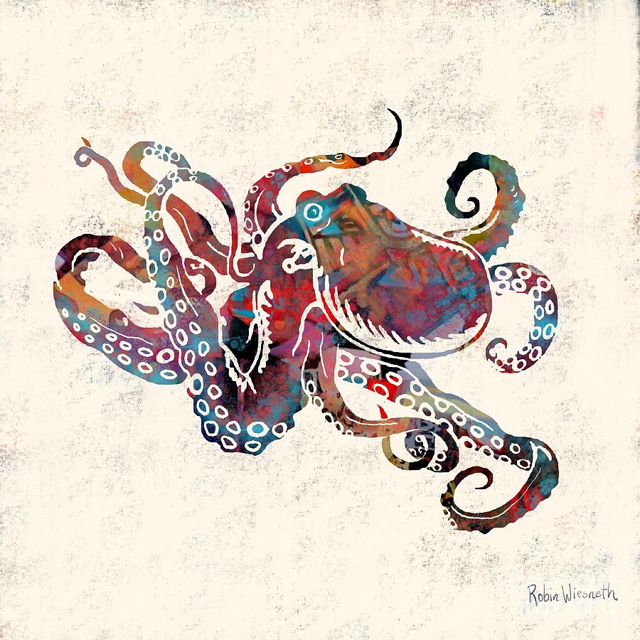 Octopus Digital Art by Robin Wiesneth