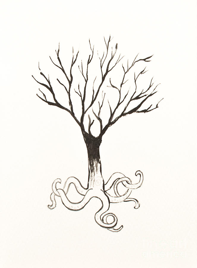 Octopus Tree Painting by Stefanie Forck
