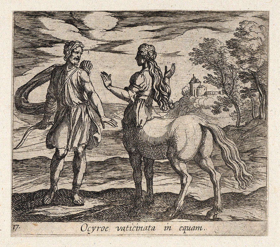 Ocyrhoe Changed into a Horse Drawing by Antonio Tempesta