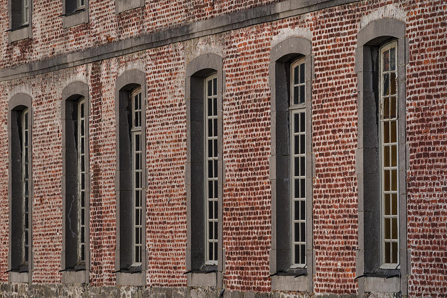 Od Red Brick Wall And Historical Window Of Chateaux De Beloeil Photograph