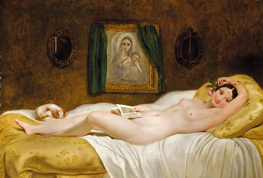 Odalisque Painting by Philippe-Jacques van Bree