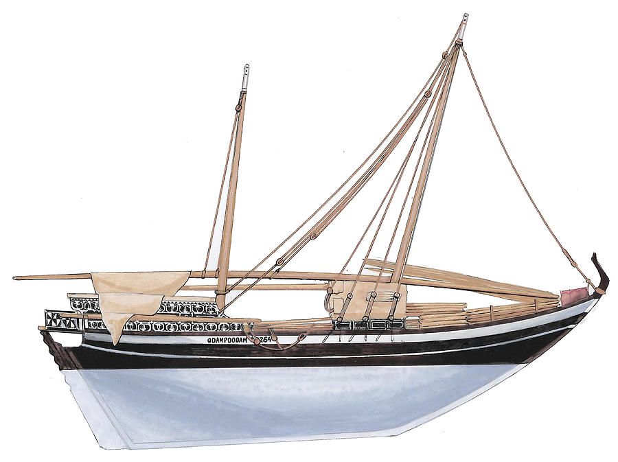 Dhow Painting - Odam by The Collectioner Dhow Painting - Odam by The Collectioner