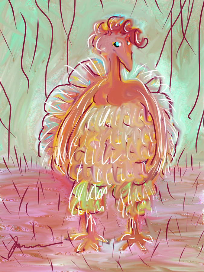 Odd Chicken Painting by Jean Pacheco Ravinski