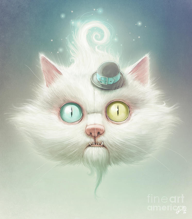 Cat Painting - Odd Kitty by Lukas Brezak