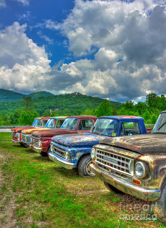 Odd Man Out Fords and Friend Rusty Cars And Trucks Art Photograph by Reid Callaway