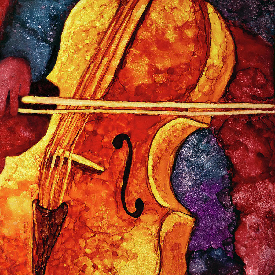 Cello Painting - Ode to Bach by Jennifer Allison