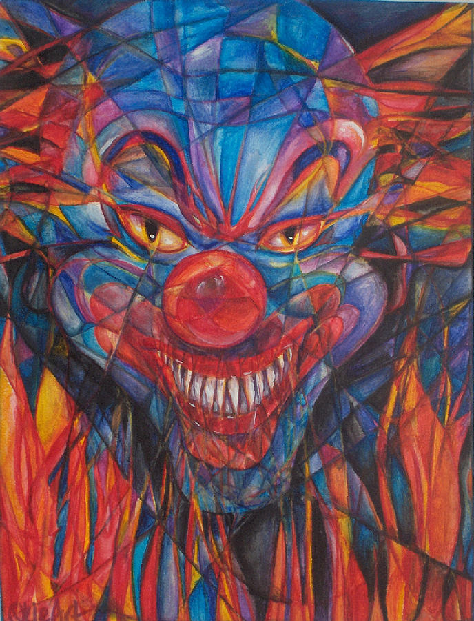 Clown Painting - Ode to Madness by Beth Okonczak