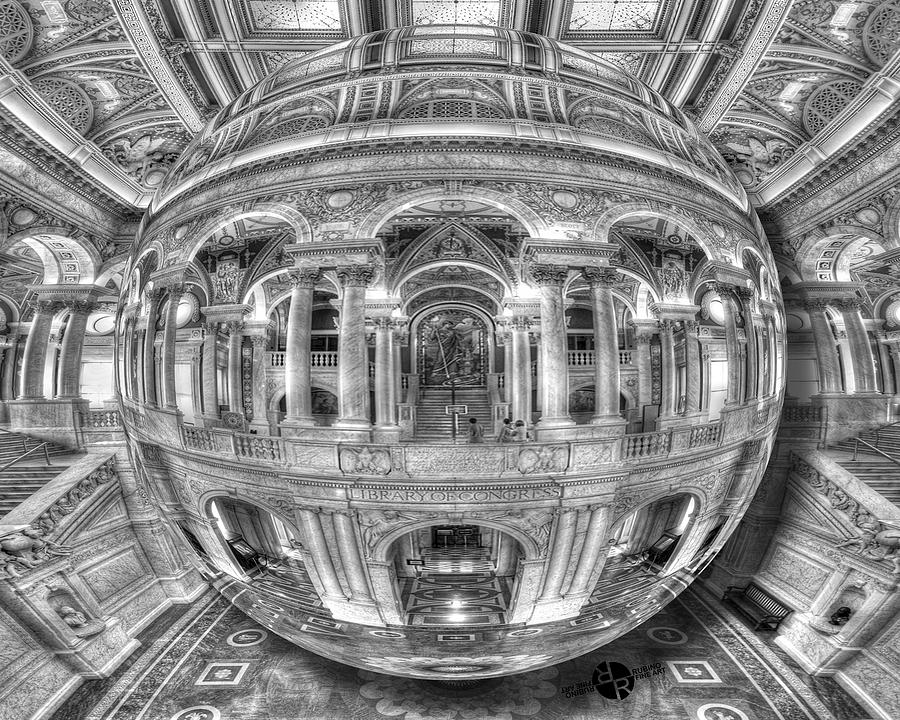 Ode To MC Escher Library of Congress Orb Horrizontal Painting by Tony Rubino