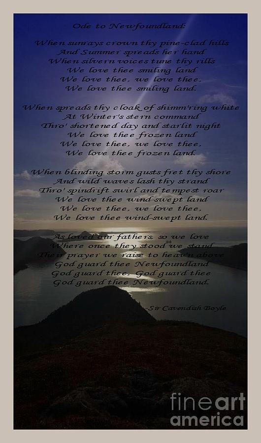 Ode To Newfoundland Photograph - Ode to Newfoundland by Barbara A Griffin