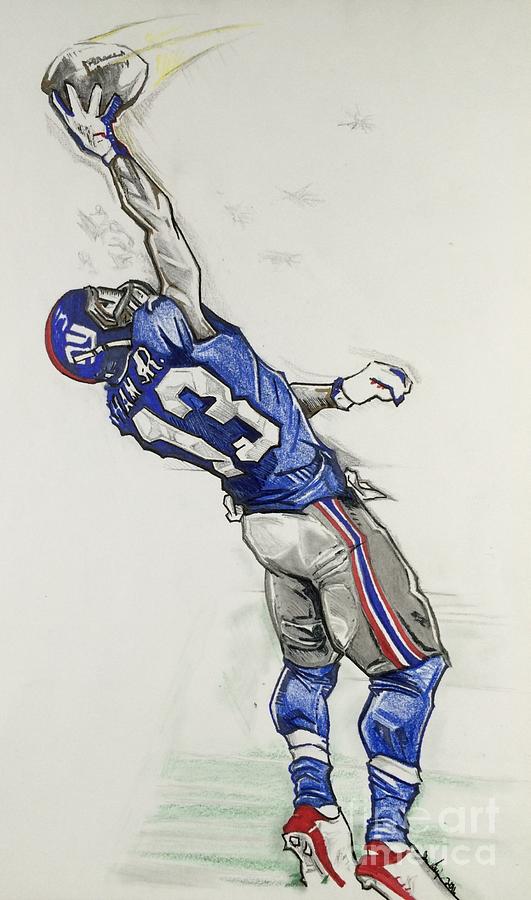 Odell Beckham Jr The Catch Drawing by Gregory Taylor