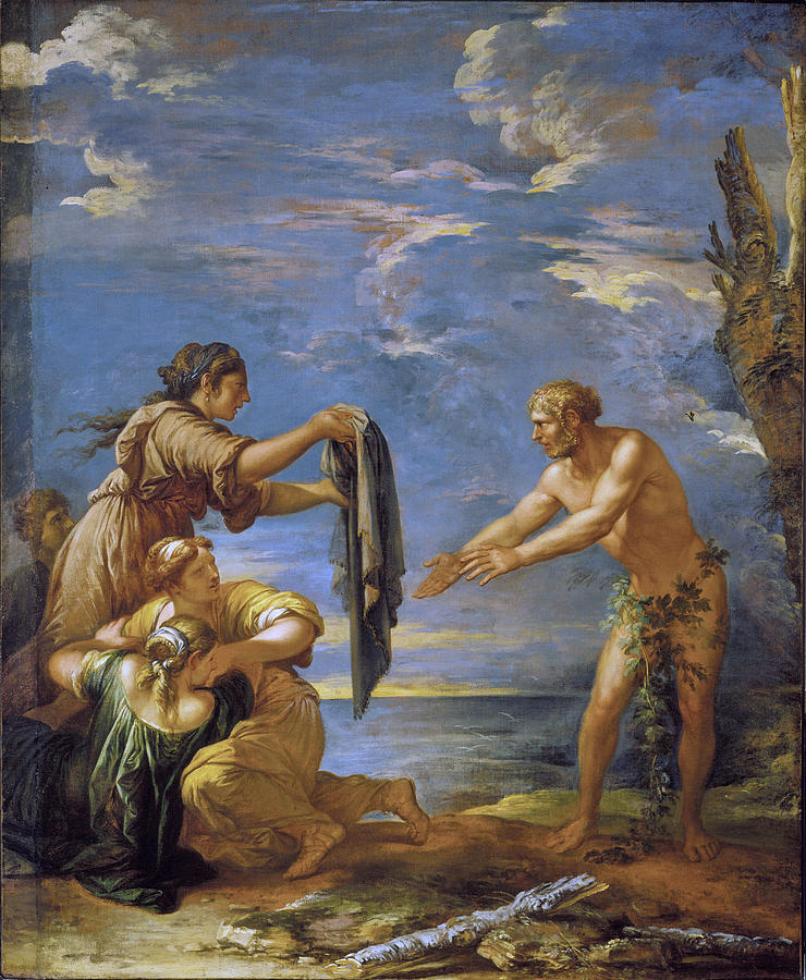 Odysseus and Nausicaa Painting by Salvator Rosa