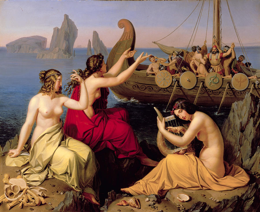 Odysseus and the Sirens Painting by Alexander Bruckmann