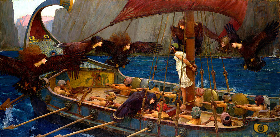 Odysseus and the Sirens Painting by John William Waterhouse