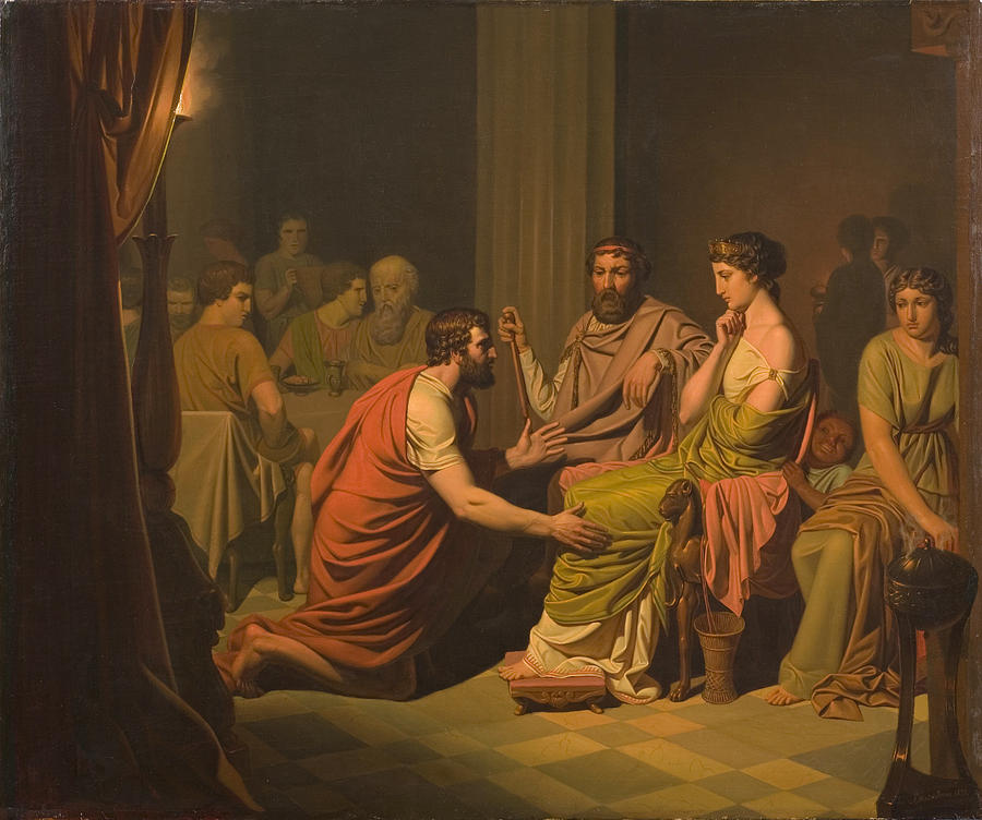 Odysseus before Alcinous King of the Phaeacians  Painting by August Malmstrom
