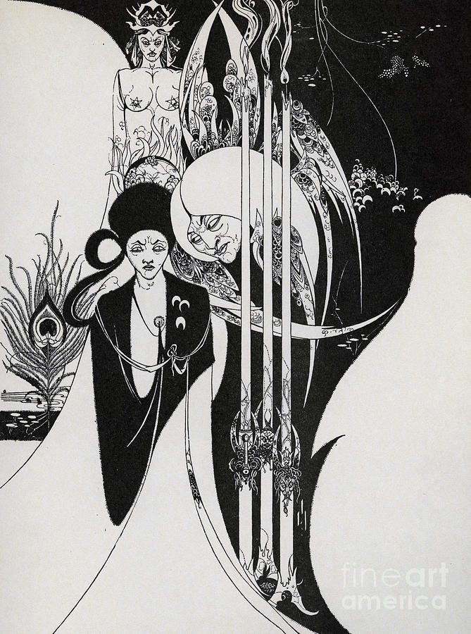Aubrey Beardsley Painting - Of a Neophyte and how the Black Art was revealed unto him by Aubrey Beardsley