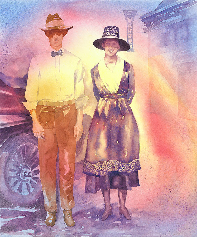 OF LACE AND LIGHT, Charlie and Anna, Circa 1915  Painting by Tara Moorman