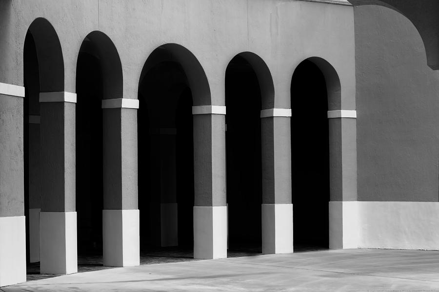 Arches Photograph - Of Light and Shadow in Black and White - Arches by Chrystyne Novack