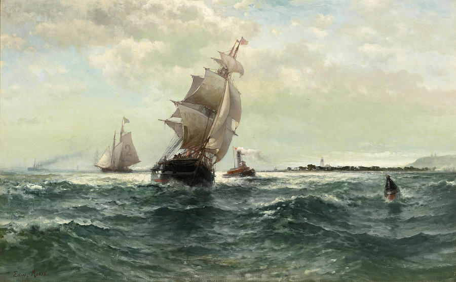 Edward Moran Painting - Off Atlantic Shore. Highlands by Edward Moran