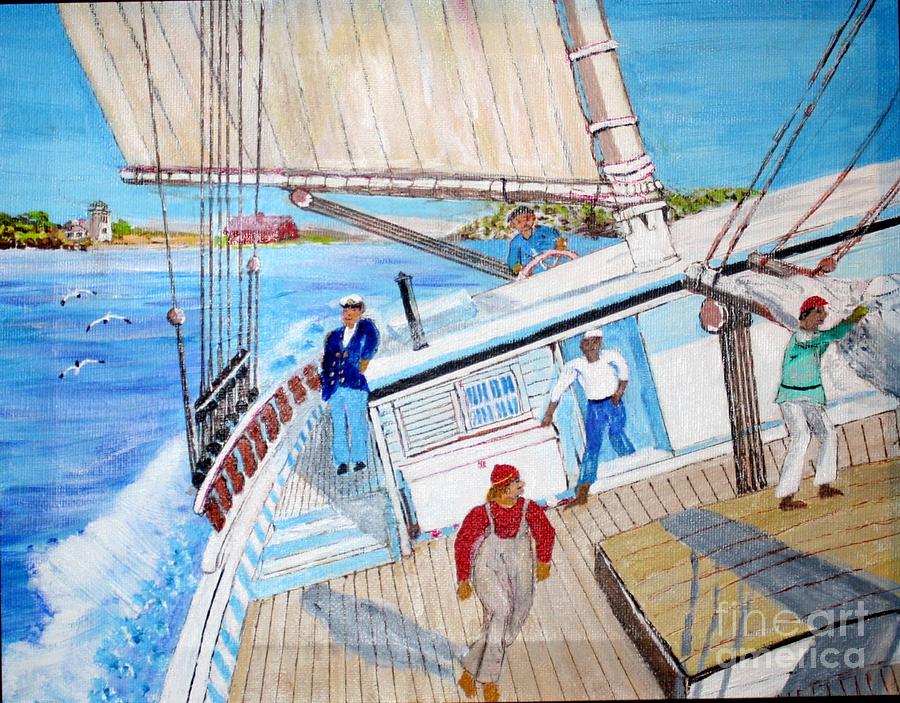 Acrylic Painting - Off for the Whaling Grounds by Bill Hubbard