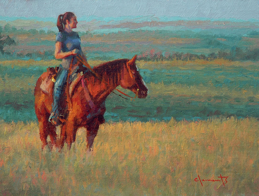 Horse Painting - Off Line by Jim Clements