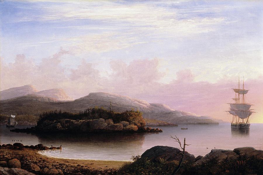 Off Mount Desert Island by Fitz Henry Lane 1856 Painting by Movie Poster Prints