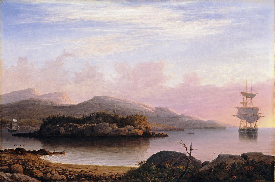 Off Mount Desert Island Painting by Fitz Henry Lane